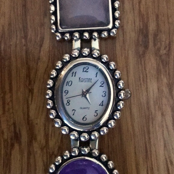 NIB Kristine Quartz Watch Multi Stone Toggle Bracelet main image 6